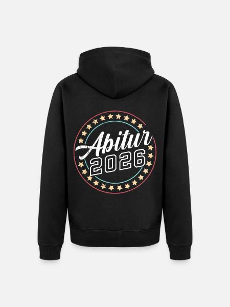 Abi Abitur Schulabschluss - Unisex Premium Bio Zip Hoodie - Schwarz