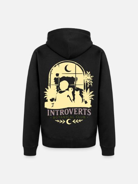 Introvert Botanik Klub - Unisex Premium Bio Zip Hoodie - Schwarz