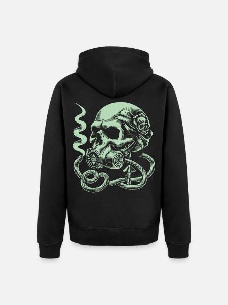 Apokalypse Skull - Unisex Premium Bio Zip Hoodie - Schwarz