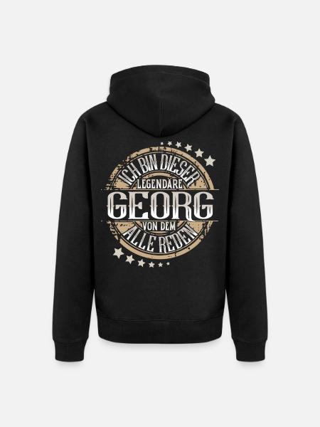 Georg - Unisex Premium Bio Zip Hoodie - Schwarz