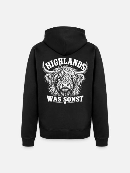 Highland Rinder - Unisex Premium Bio Zip Hoodie - Schwarz
