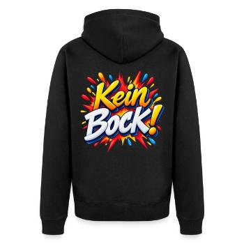Kein Bock Comic Explosion - Unisex Premium Bio Zip Hoodie - Schwarz - Hinten - Nico (187cm)