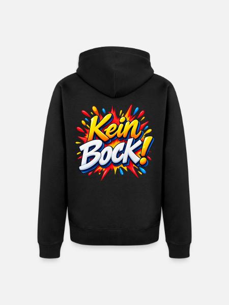Kein Bock Comic Explosion - Unisex Premium Bio Zip Hoodie - Schwarz