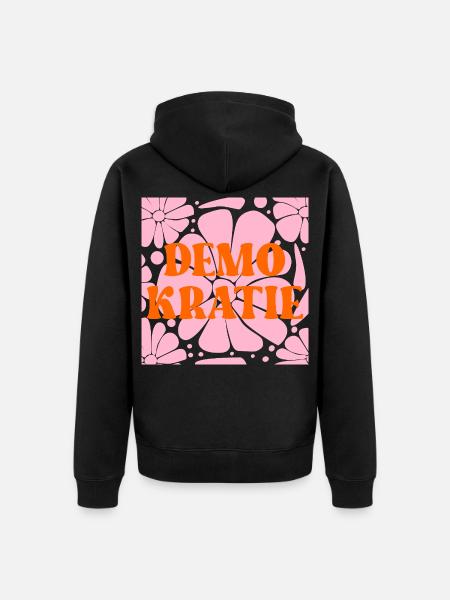 Blumen Verantwortung Demokratie - Unisex Premium Bio Zip Hoodie - Schwarz