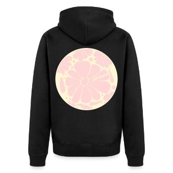 Blumen Danke Hebamme - Unisex Premium Bio Zip Hoodie - Schwarz - Hinten - Nico (187cm)