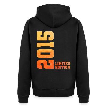 11. Geburtstag limited edition 2015 jahrgang 2015 - Unisex Premium Bio Zip Hoodie - Schwarz - Hinten - Nico (187cm)