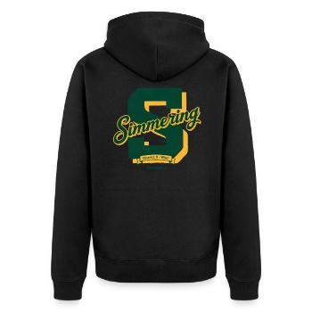 Wien Simmering (11. Bezirk) - Unisex Premium Bio Zip Hoodie - Schwarz - Hinten - Nico (187cm)