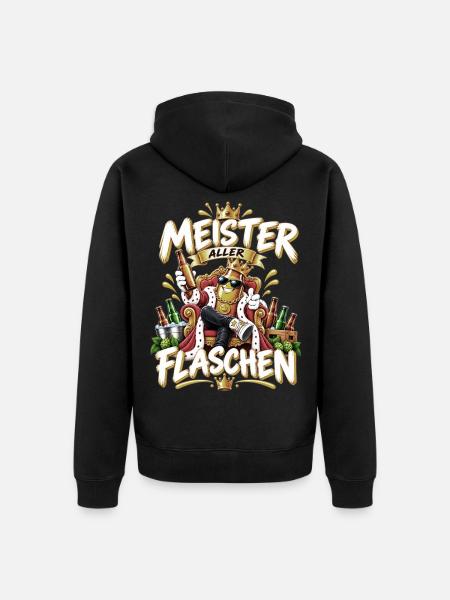Meister aller Flaschen - Unisex Premium Bio Zip Hoodie - Schwarz