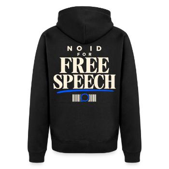 Kein Ausweis für freie Meinungsäußerung Digital Privacy Protest - Unisex Premium Bio Zip Hoodie - Schwarz - Hinten - Nico (187cm)