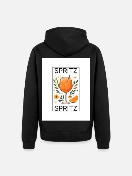 Spritz Glas Botanik Design - Unisex Premium Bio Zip Hoodie - Schwarz
