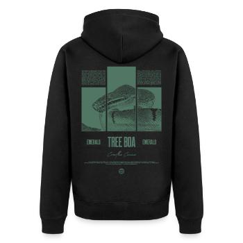Smaragdbaumboa-Schlangenbesitzer und Reptilienhalter - Unisex Premium Bio Zip Hoodie - Schwarz - Hinten - Nico (187cm)