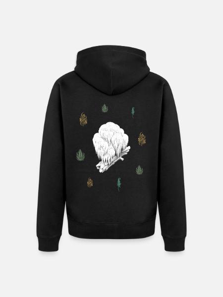 Pilz & Beerenranke & Farn - Botanik - Unisex Premium Bio Zip Hoodie - Schwarz