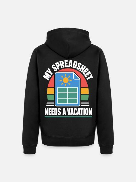 Tabellenkalkulation braucht Urlaub - Unisex Premium Bio Zip Hoodie - Schwarz