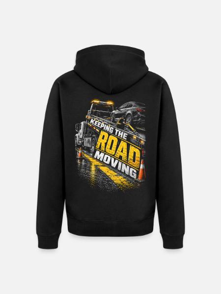 Abschleppfahrer Keeping The Road Moving - Unisex Premium Bio Zip Hoodie - Schwarz