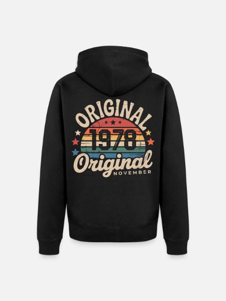 November 1978 – November 1978 - Unisex Premium Bio Zip Hoodie - Schwarz