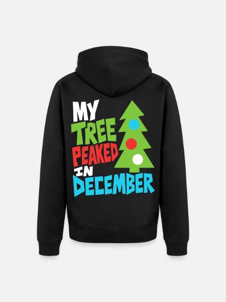 Weihnachtsbaum hatte im Dezember Hochsaison - Unisex Premium Bio Zip Hoodie - Schwarz