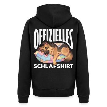 Deutscher Schäferhund - Unisex Premium Bio Zip Hoodie - Schwarz - Hinten - Nico (187cm)