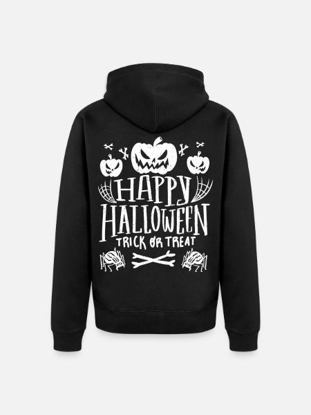 Fröhliches Halloween-Süßes oder Saures - Unisex Premium Bio Zip Hoodie - Schwarz