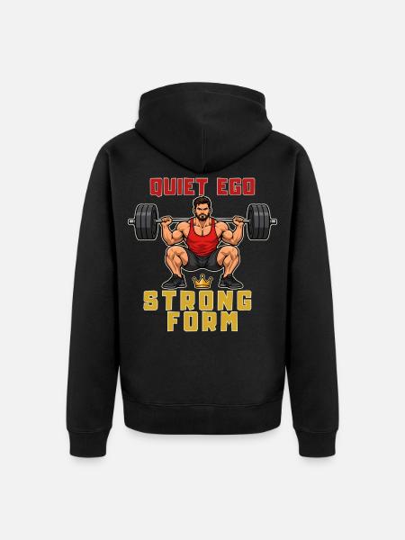 Stille Ego-starke Form - Unisex Premium Bio Zip Hoodie - Schwarz