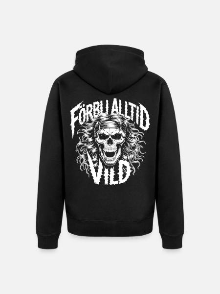 Zombie-Schädel mit Messern - Unisex Premium Bio Zip Hoodie - Schwarz