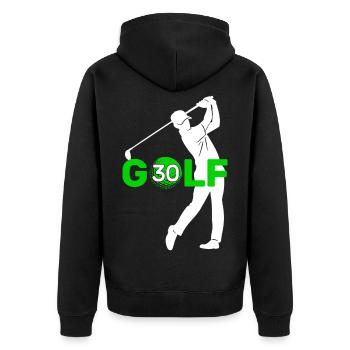 GOLFER 30 JAHRE GOLF 30. GEBURTSTAG - Unisex Premium Bio Zip Hoodie - Schwarz - Hinten - Nico (187cm)