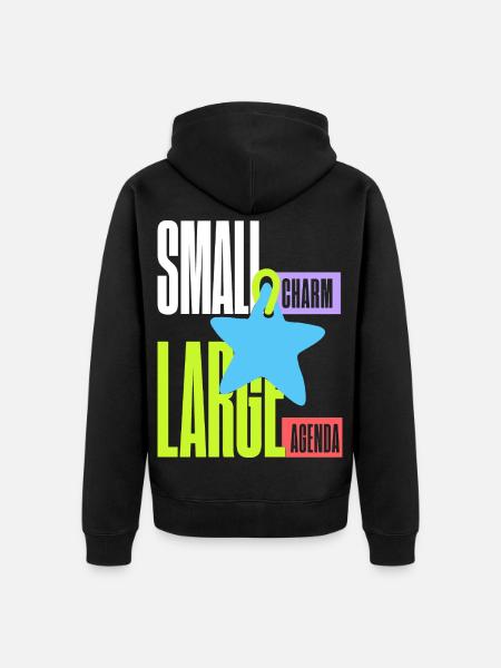 Sternanhänger – Small Charm Large Agenda - Unisex Premium Bio Zip Hoodie - Schwarz