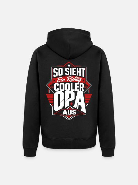 So sieht ein cooler Opa aus - Unisex Premium Bio Zip Hoodie - Schwarz