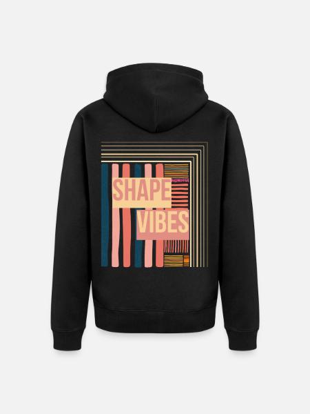 Shape Vibes Farbblockprint - Unisex Premium Bio Zip Hoodie - Schwarz