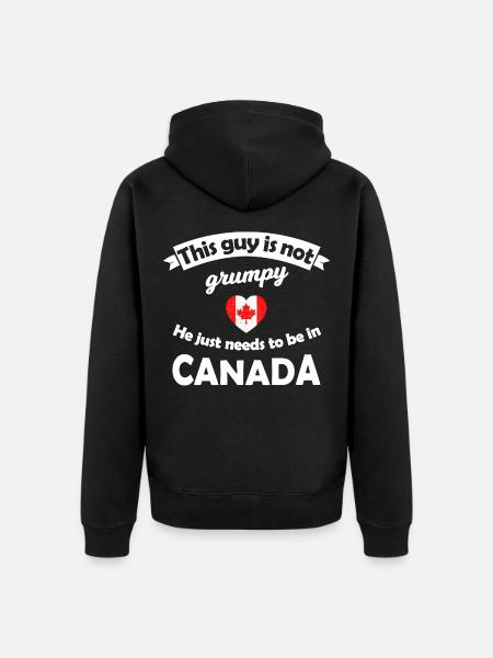 Grumpy Guy Canada Heart Tee - Unisex Premium Bio Zip Hoodie - Schwarz