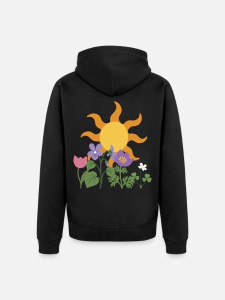 Veilchen · Sonne · Geschenkidee · Blüten - Unisex Premium Bio Zip Hoodie - Schwarz