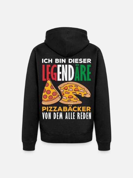 Legendärer Pizzabäcker Spruch - Unisex Premium Bio Zip Hoodie - Schwarz