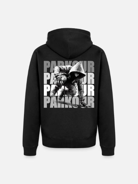 Parkour - Unisex Premium Bio Zip Hoodie - Schwarz