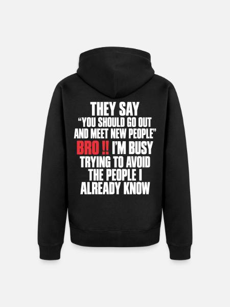Sarkastischer Spruch Einzelgänger - Unisex Premium Bio Zip Hoodie - Schwarz