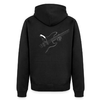 Guitar play - Unisex Premium Bio Zip Hoodie - Schwarz - Hinten - Nico (187cm)