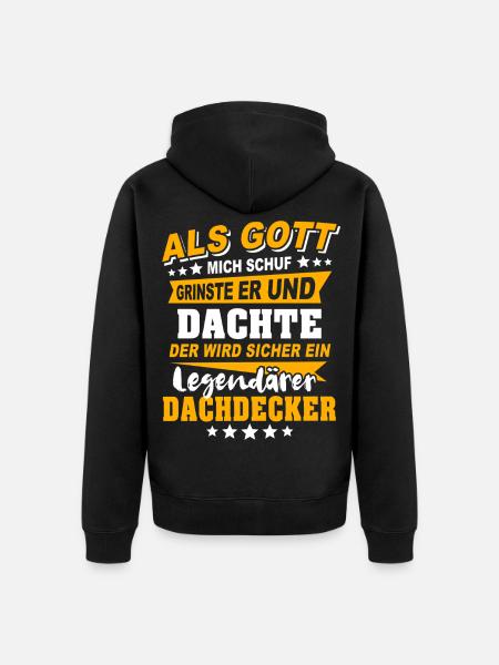 Dachdecker Sprüche - Unisex Premium Bio Zip Hoodie - Schwarz