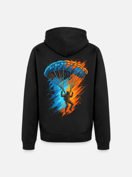 Paragliding Gleitschirmfliegen Herren Gleitschirm - Unisex Premium Bio Zip Hoodie - Schwarz