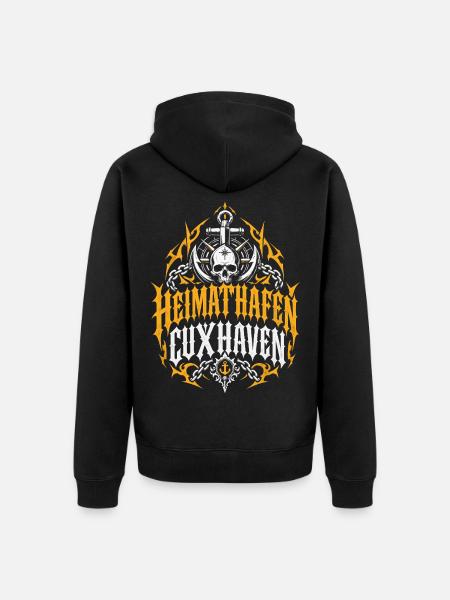 Cuxhaven Heimathafen Nordsee - Unisex Premium Bio Zip Hoodie - Schwarz