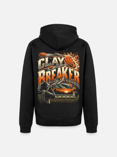 Wurfscheibenschießen Clay Breaker - Unisex Premium Bio Zip Hoodie - Schwarz
