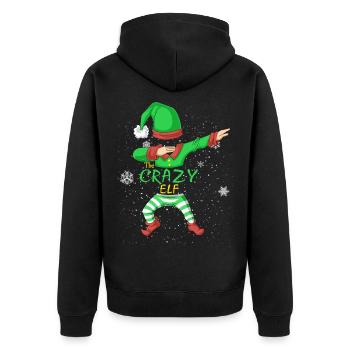 Die verrückte Elfen-Matching-Familie Weihnachtsfestfest - Unisex Premium Bio Zip Hoodie - Schwarz - Hinten - Nico (187cm)