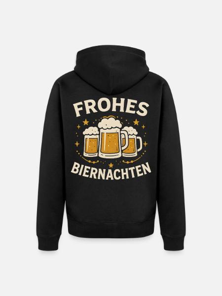 Frohes Biernachten Geschenk Männer - Unisex Premium Bio Zip Hoodie - Schwarz