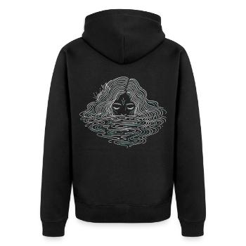 Finnisches Wassergeist-T-Shirt | Finnische Folklore - Unisex Premium Bio Zip Hoodie - Schwarz - Hinten - Nico (187cm)
