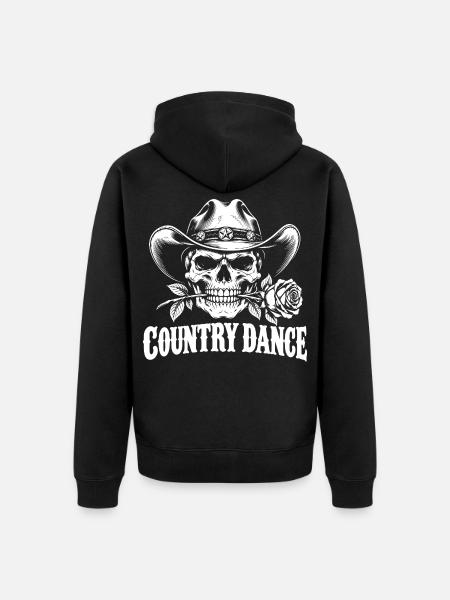 Country Dance Mode Cowboy Skull - Unisex Premium Bio Zip Hoodie - Schwarz