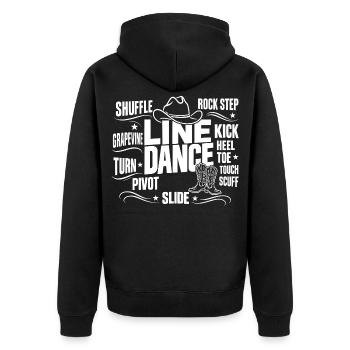 Line Dance Schritte Country Western - Unisex Premium Bio Zip Hoodie - Schwarz - Hinten - Nico (187cm)