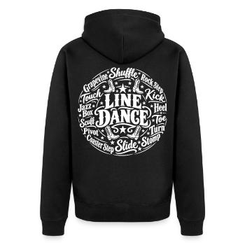 Line Dance Schritte Country Western - Unisex Premium Bio Zip Hoodie - Schwarz - Hinten - Nico (187cm)