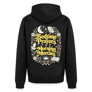Schlafensgebet Morgengebete Barmherzigkeiten Christliche Mutter - Unisex Premium Bio Zip Hoodie - Schwarz - Hinten - Nico (187cm)