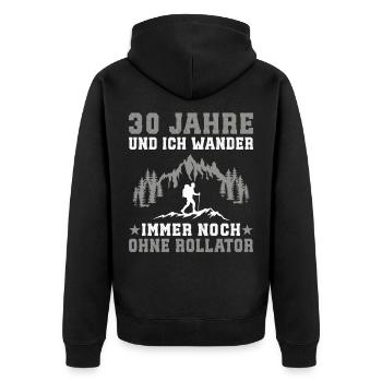 30 Jahre alt Geburtstag Berge wander 30 wandern - Unisex Premium Bio Zip Hoodie - Schwarz - Hinten - Nico (187cm)