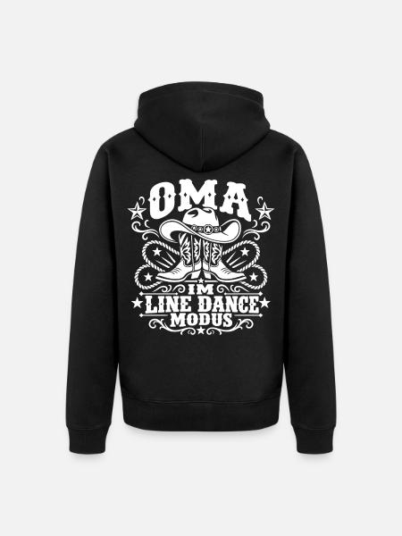 Oma im Line Dance Modus - Unisex Premium Bio Zip Hoodie - Schwarz