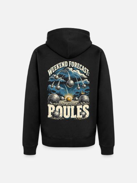 Pentanque Weekend Forecast Boules - Unisex Premium Bio Zip Hoodie - Schwarz