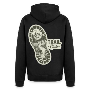 Dad Ultra Trail Runner - Unisex Premium Bio Zip Hoodie - Schwarz - Hinten - Nico (187cm)