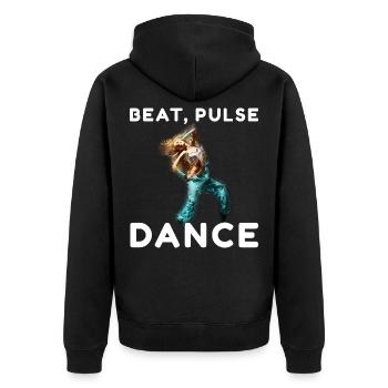 Beat Pulse Dance Silhouette - Unisex Premium Bio Zip Hoodie - Schwarz - Hinten - Nico (187cm)